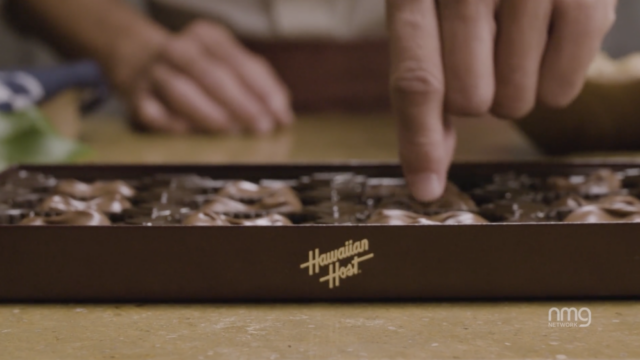 A box of hawaiian host chocolates with their famous macadamia nut